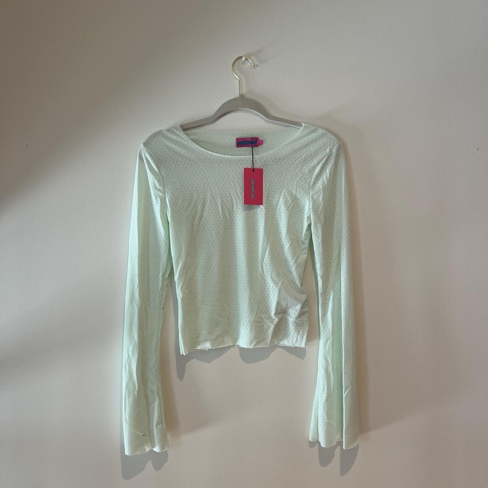 Edikted Women's Shirt  Mint Green Long Sleeve Top XS
